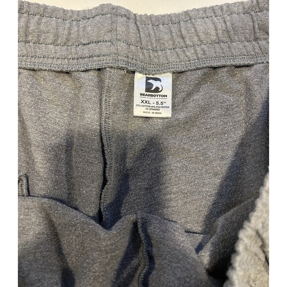 Bear Bottom Mens Gym Sweat Shorts Size 2XL XXL 5.5" Inseam Gray w/pockets - Picture 2 of 5